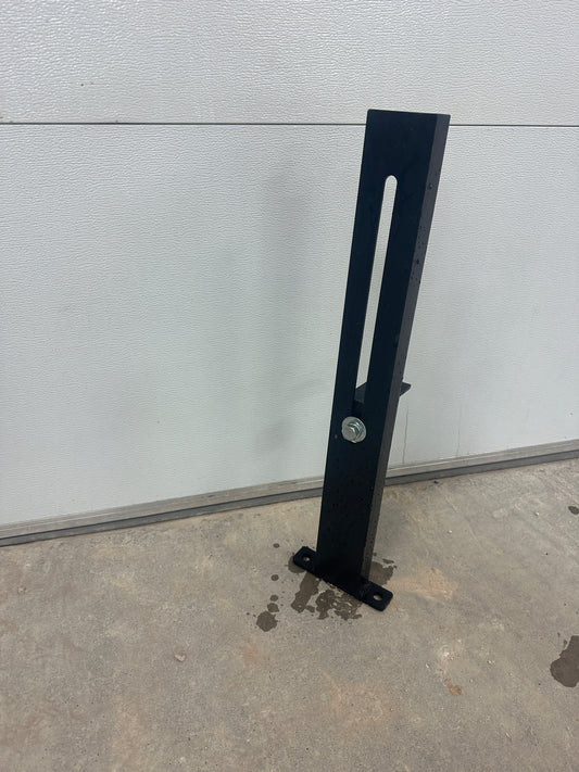 Spare tire mount that bolts to headache rack of flatbed